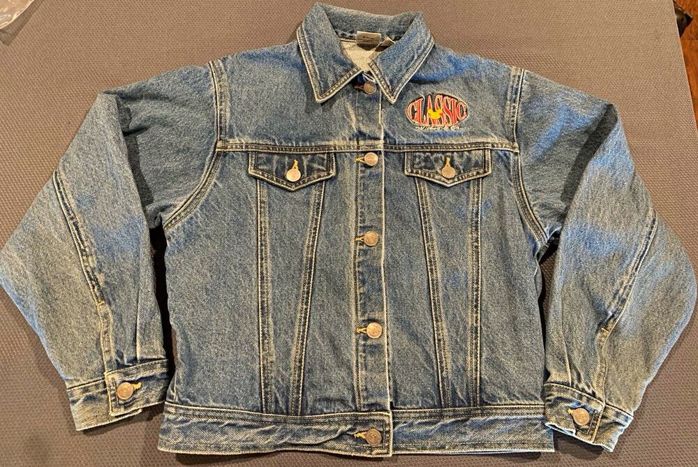 VTG Mickey & Co Disney Denim Jacket Youth 14/16 Embroidered Mickey Mouse
